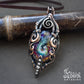 copper wire wrapped dragon necklace with hand painted stone pic 1 3
