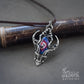 silver wire wrapped dragon pendant with hand painted dragon cabochon pic 3