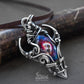 silver wire wrapped dragon pendant with hand painted dragon cabochon pic 4