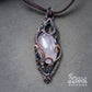 Handmade pure copper wire wrapped necklace with natural rose quarz stone