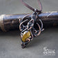 Handmade pure copper wire wrapped necklace with natural tiger's eye stone pic 1