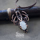 Handmade fairy style druidry wire wrapped necklace with natural moonstone pic 5