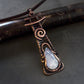 Copper wirework necklace with moonstone pic 3