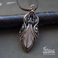 Pure copper heady wire wrapped necklace with natural rose quartz stone pic 4