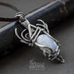 Solid sterling silver wire wrapped necklace with natural moonstone pic 4
