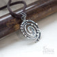 Handmade hand forged wire wrapped industrial style spiral necklace. pic 3