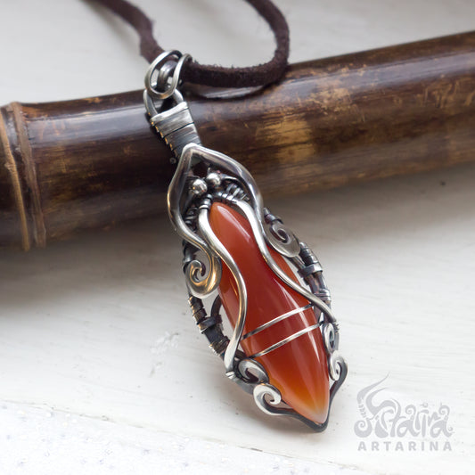 Carnelian necklace fire elemental spirit companion pendulum necklace astrology jewelry tarot necklace necklace magician conjure elementals horoscope necklace thelema inanna mythology jewelry