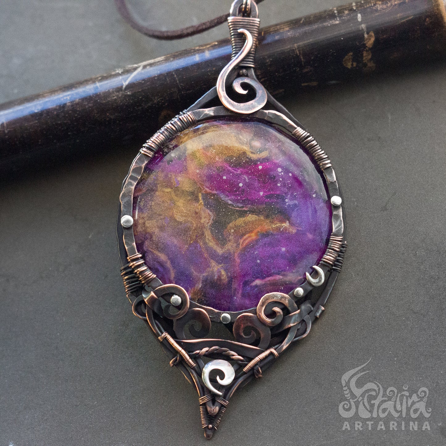 Astral spirit companion galaxy pendant hand painted pendant nebula pendant starseed quantum healing gift reality shifting ascension haunted jewelry spirit keeping mammon astronomy jewelry