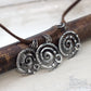 Handmade hand forged simple minimalistic wire wrapped spiral necklace pic 2