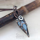 Blue peruvian opal mix metals copper and silver spiral Wirework necklace