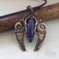 Steampunk pure copper pendant with blue sodalite stone
