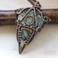 Copper handcrafted natural green stone neckalce