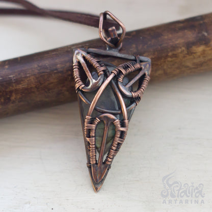 Book of shadows symbol, triskele triquetra pendant necklace