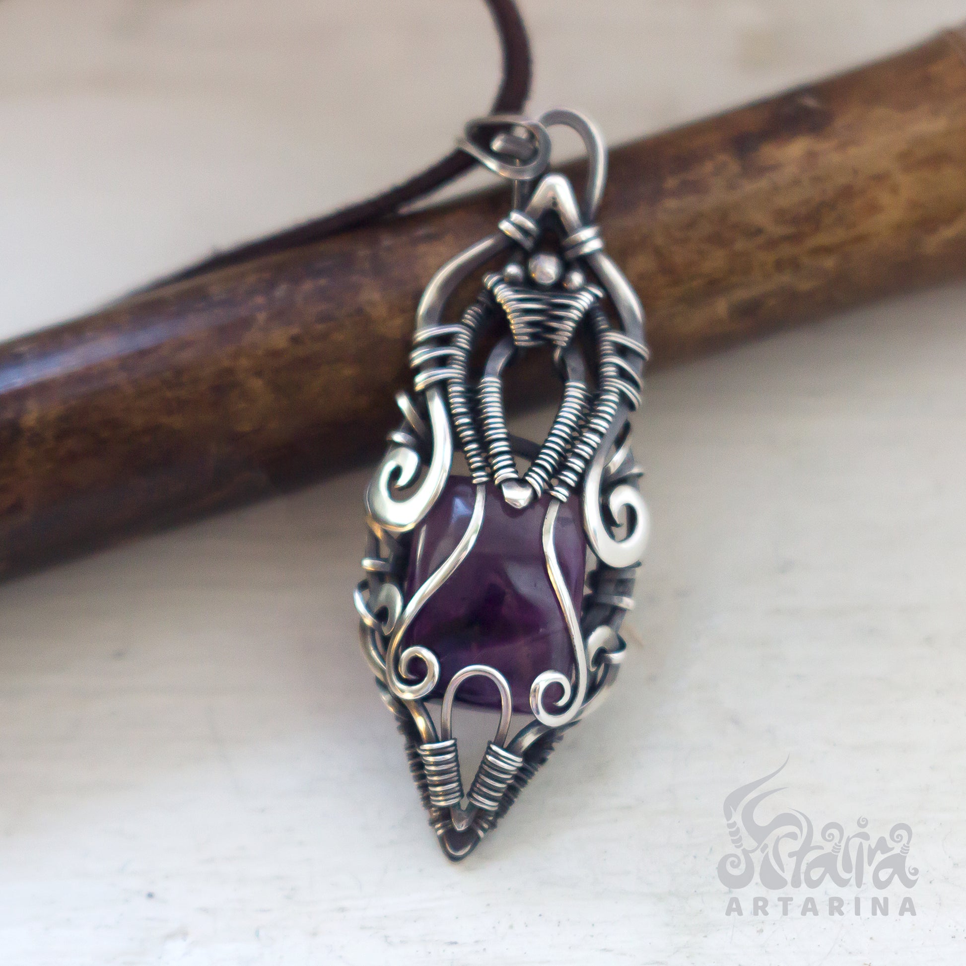 Amethyst silver necklace. Ancient aliens esoteric astral jewelry tarot necklace magician lilith pendant masonic jewelry philosopher stone chimera occult art sacred geometry art