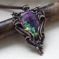 Purple space stellar celestial copper wire wrpaped necklace pic 2