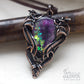 Purple space stellar celestial copper wire wrpaped necklace pic 1