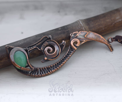 Steampunk Maori Hei Matau Fish hook necklace pic 3 Techwear Steam punk festival outfit, Hei Matau, Fish hook aesthetic necklace, industrial jewelry, techno alt clothing 