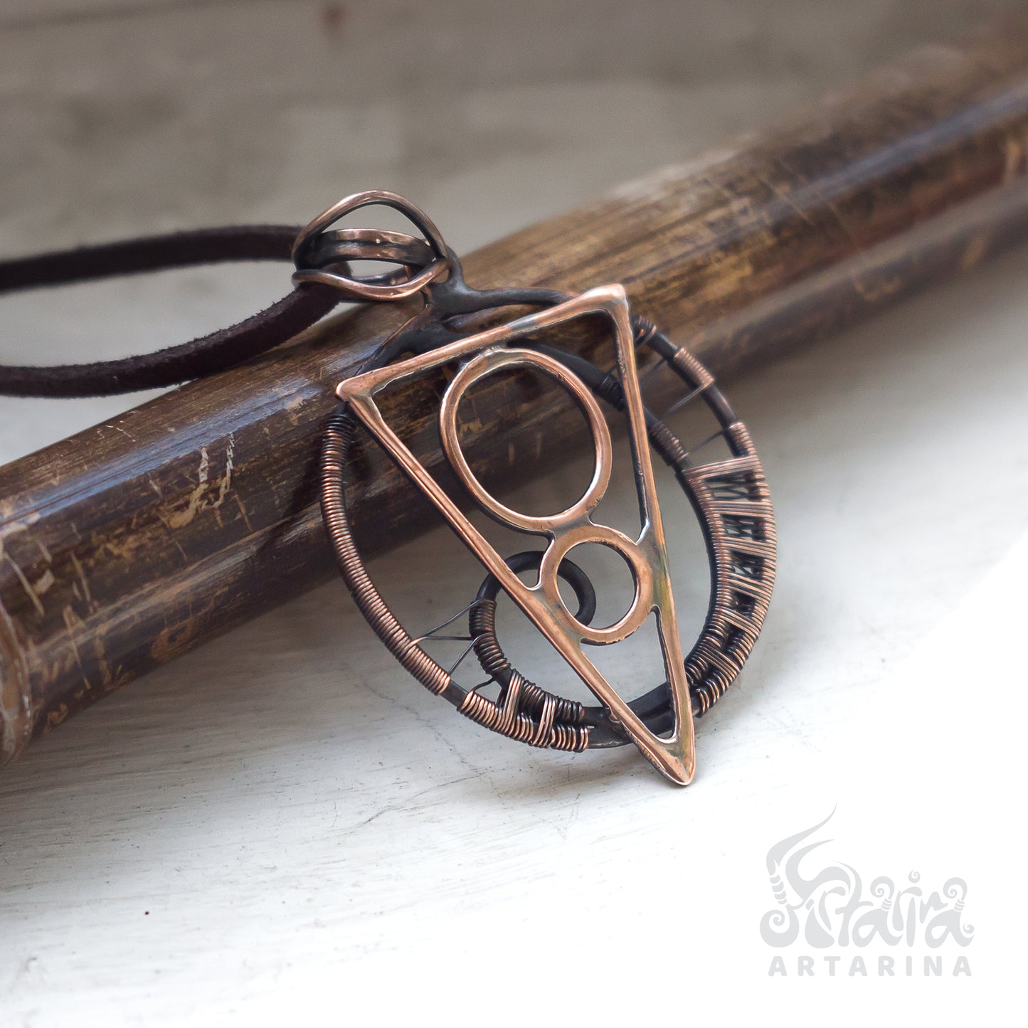 Sacred geometry circle and triangle symbol necklace. Geometry meaning jewelry