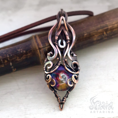 Magical occult fairy psychedelic jewelry necklace