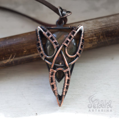 Triquetra triskelion unique handmade amulet