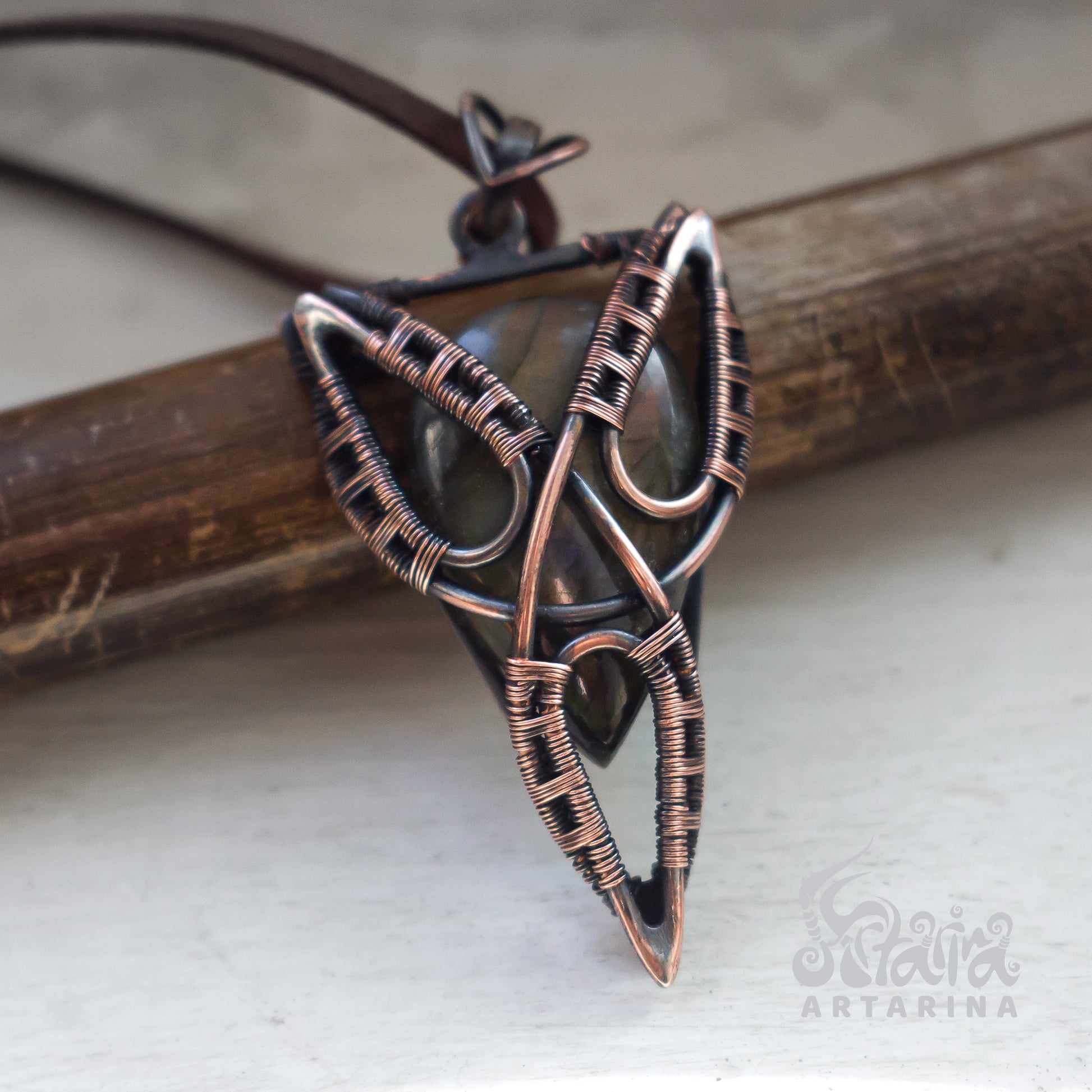 Triquetra triskelion unique handmade amulet