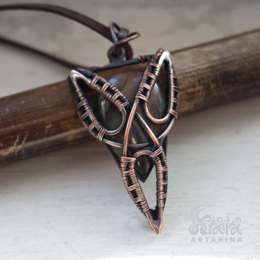 Triquetra triskelion unique handmade amulet