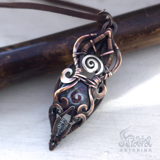 Sacred spiral wire wrapped neckalce