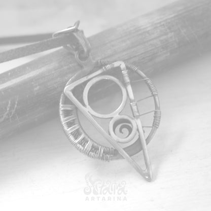 Circle and triangle symbol necklace. Geometrical meaningful jewelry