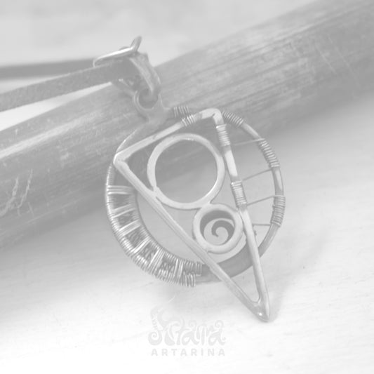 Circle and triangle symbol necklace. Geometrical meaningful jewelry