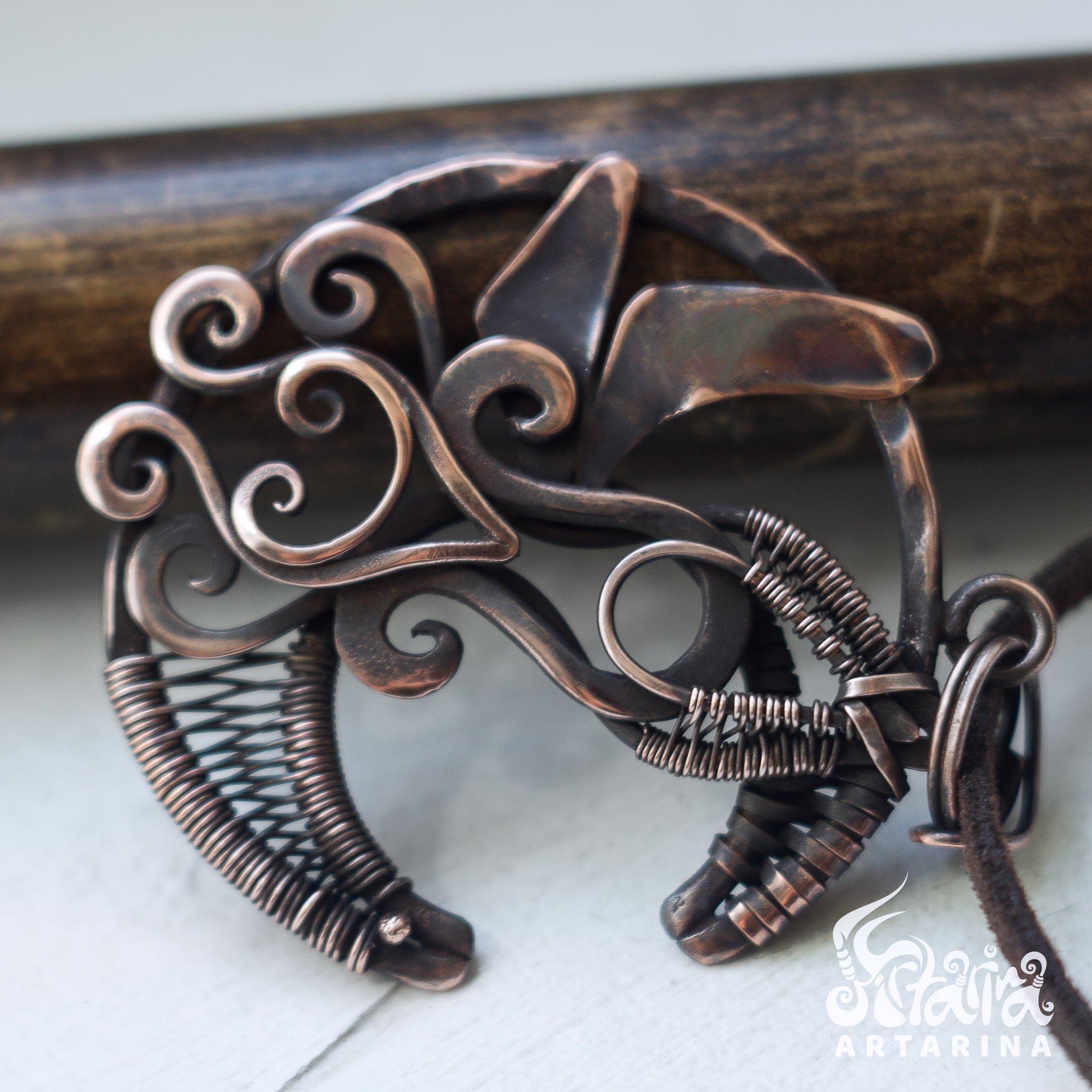Cthulhu jewelry. Unique moon necklace with octopus symbol
