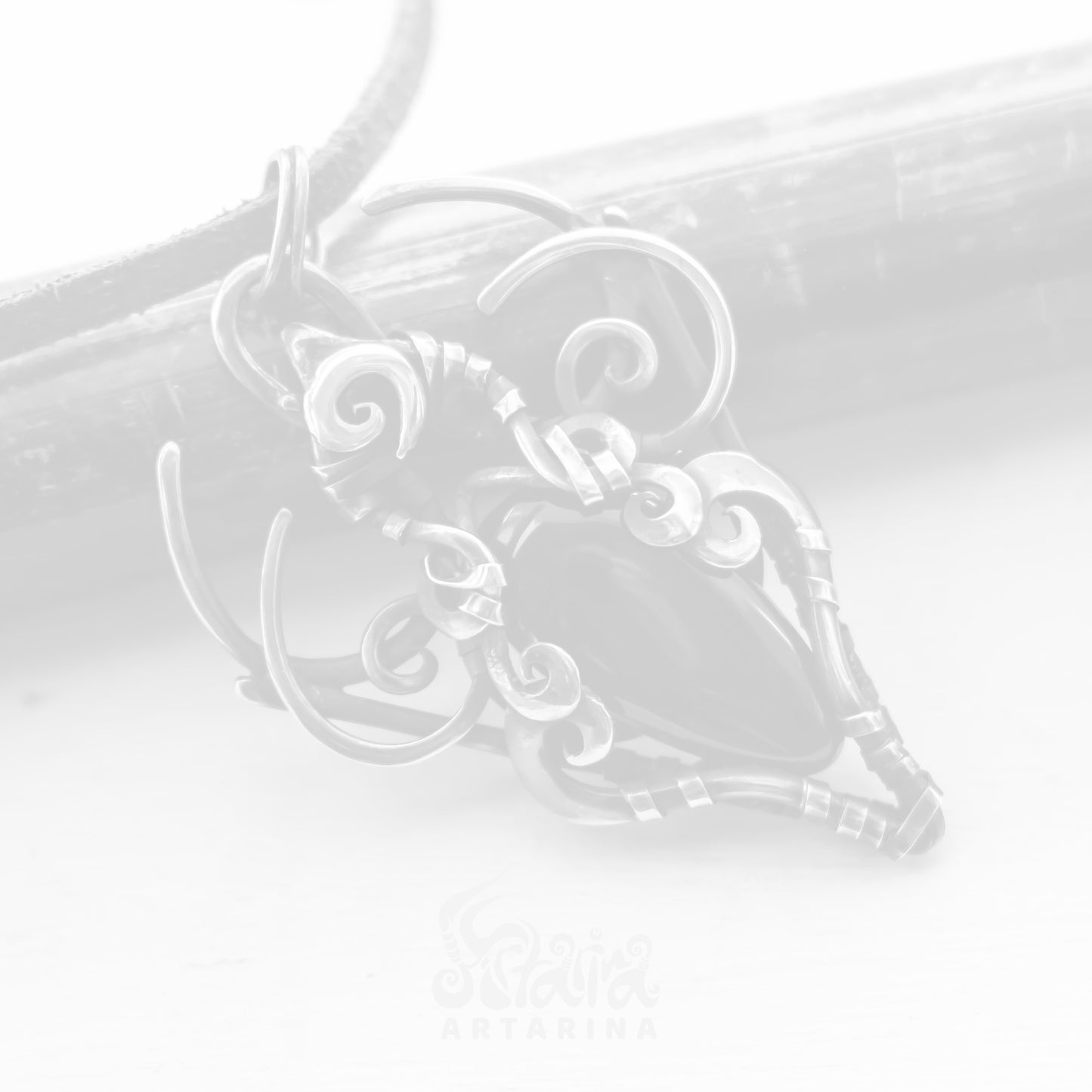 Black obsidian dagon claw unique magick necklace
