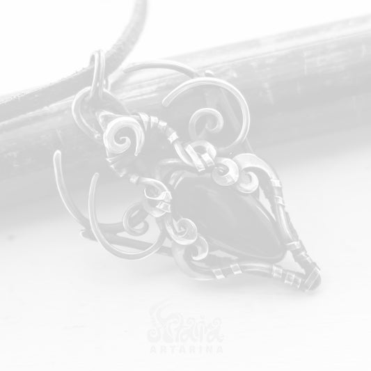 Black obsidian dagon claw unique magick necklace