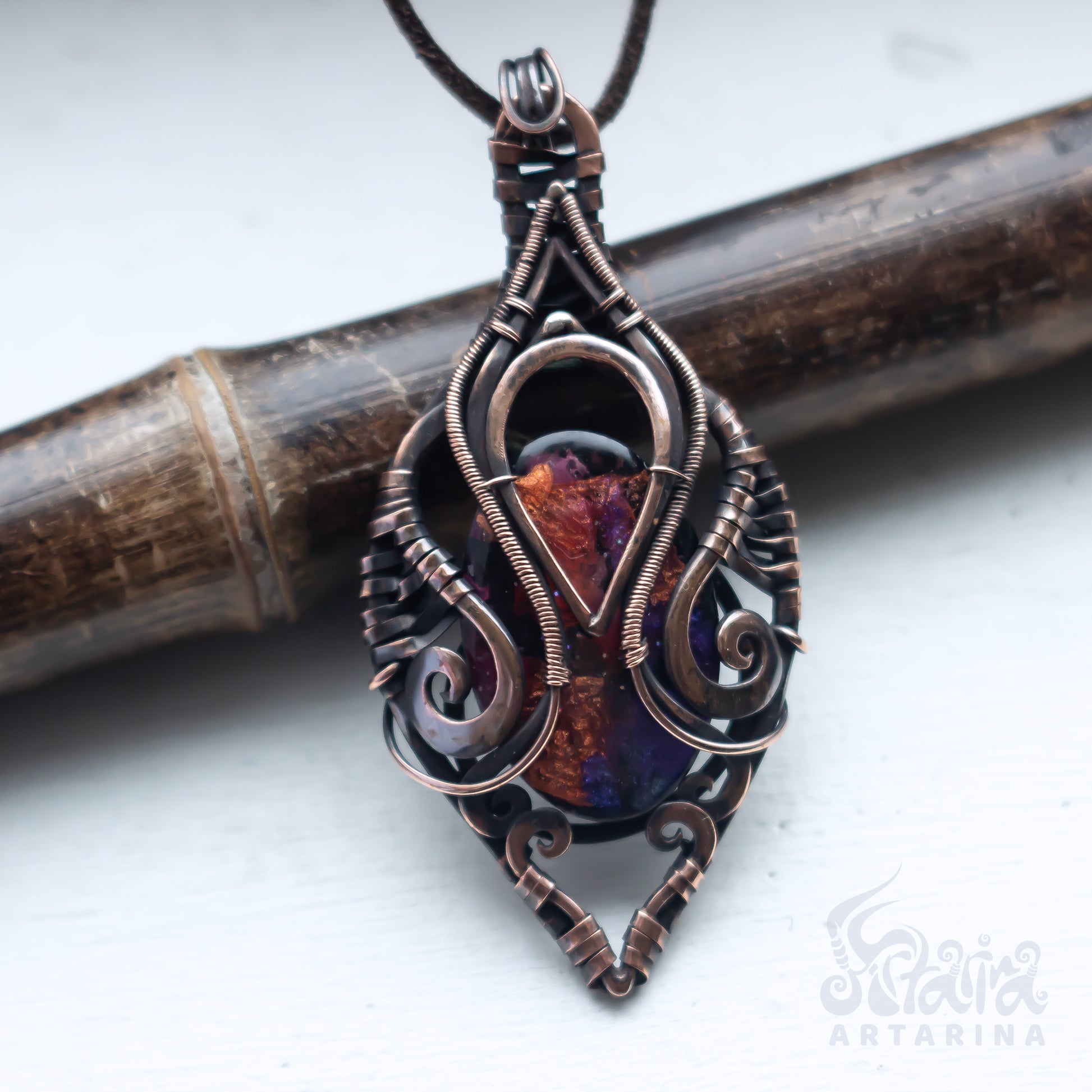 Lemurian style jewery. Ancient design starseed protection necklace