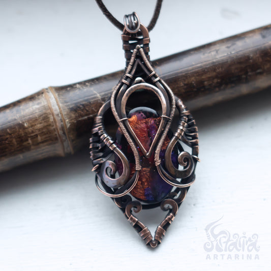 Lemurian style jewery. Ancient design starseed protection necklace