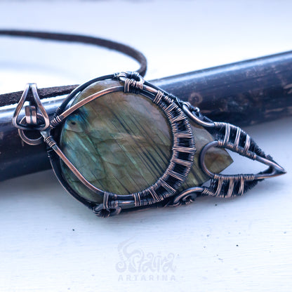 Dryad forest spirit, earthy elemental necklace, protection spell jewelry