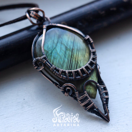 Dryad forest spirit, earthy elemental necklace, protection spell jewelry