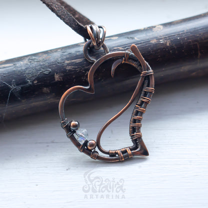 Wire wrapped heart necklace