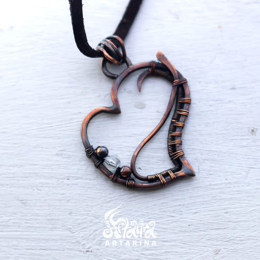 Wire wrapped heart necklace