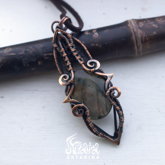 Magick talisman jasper ancient style necklace. Dieselpunk jewelry