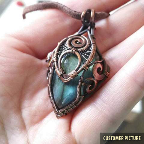 labradorite rustic copper necklace