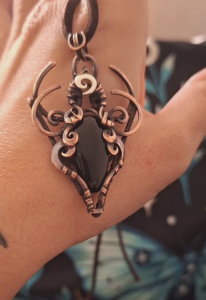 Black obsidian dagon claw unique magick necklace