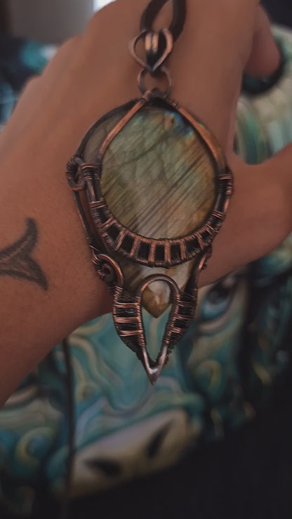 Dryad forest spirit, earthy elemental necklace, protection spell jewelry