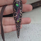 Space cosmic opal style purple long necklace