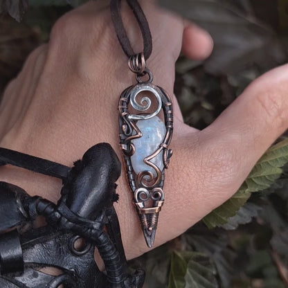 Celestial fairy supernatural power amulet. Moonstone pendant