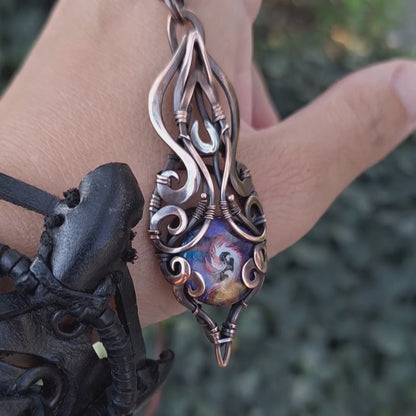 Magical occult fairy psychedelic jewelry necklace