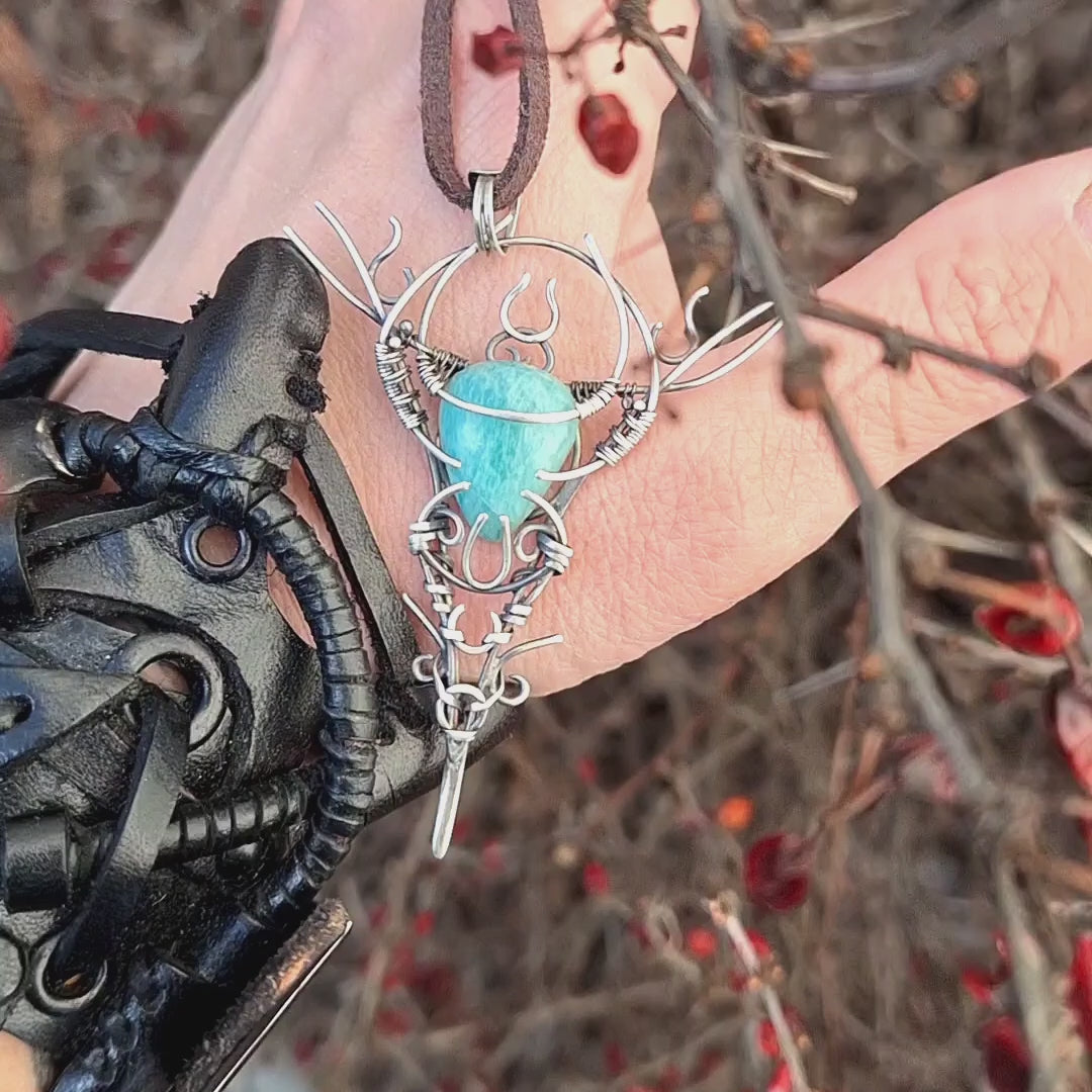 Fairy amazonite necklace, tinkerbell fairy grunge jewelry