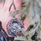 Round Steampunk copper necklace with sky