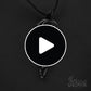 Black obsidian wire wrapped enamel necklace
