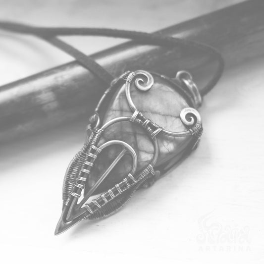 Dragon stone pendant, fantasy gown jewelry, crystal dragon wizard stuff, grim reaper astral jewelry