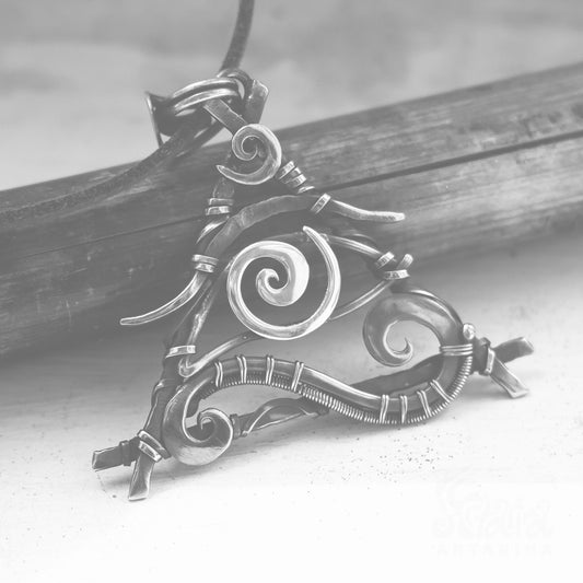 Third eye pendant. God and goddess triangle shaped talisman necklace